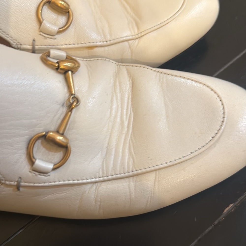 Gucci Princetown mules- white and gold - Picture 8 of 9